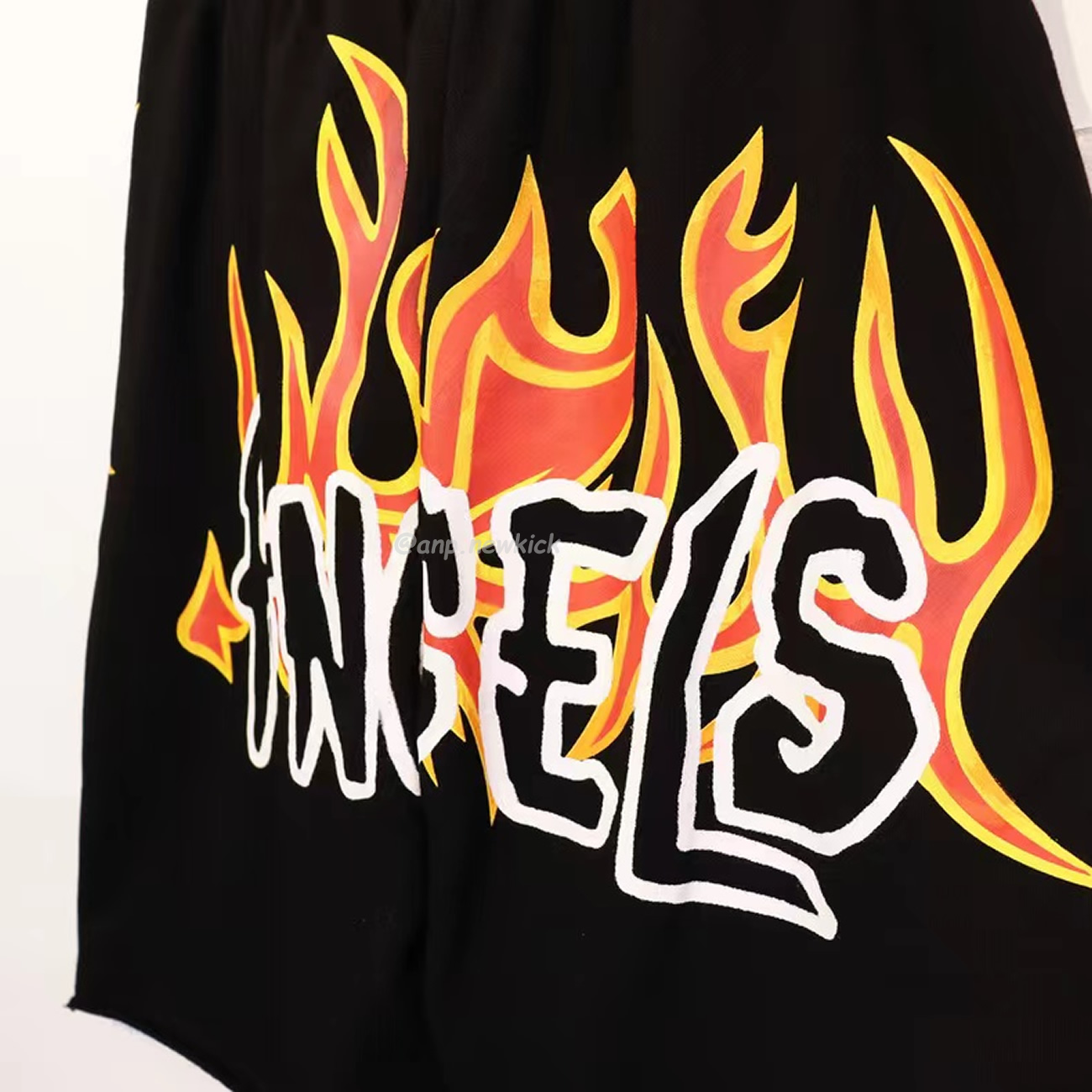 Palm Angels Graffiti Flame T Shirt Shorts Black White (10) - newkick.vip